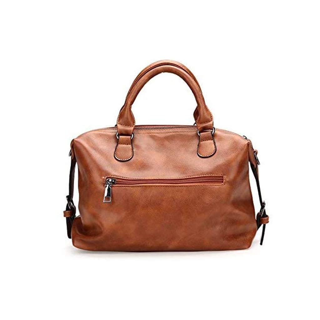 JSEIAJB Women's Bag, Oil Wax Leather Simple Handbag Shoulder Bags Diagonal Bag, Can Hold Glasses Umbrella, Cosmetics