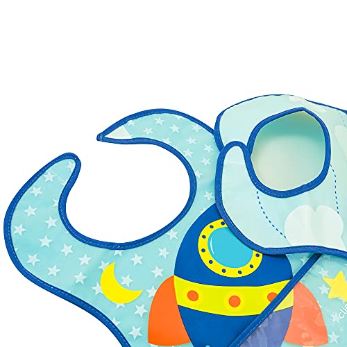 Babador Impermeavel Bolso Kit 2 Avião/Foguete, Clingo, Avião/Foguete