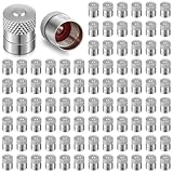LEIFIDE 200 Pack Metal Dome Valve Cap Brass Tire Valve Stem Caps with Inner Seals for Car Truck Motorcycles Bike and Bicycle Dust Proof