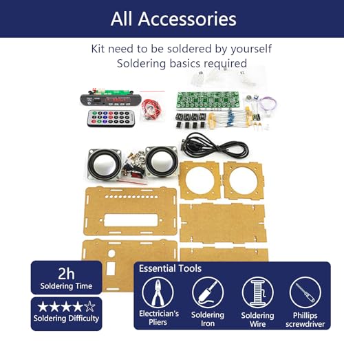 image for YYSOLDERIC YYSOLDER Speaker Soldering Practice Kit AUX Player Level In