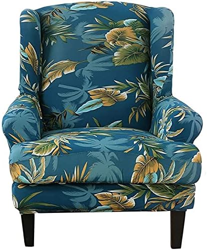 Stretch Armchair Slipcovers Armchair Cover for Recliner Sofa Wing Chair Covers 2 Piece Jacquard Wingback Armchair Chair Slipcovers Furniture Protector Chair Cover for Living Room Armchair Wingback