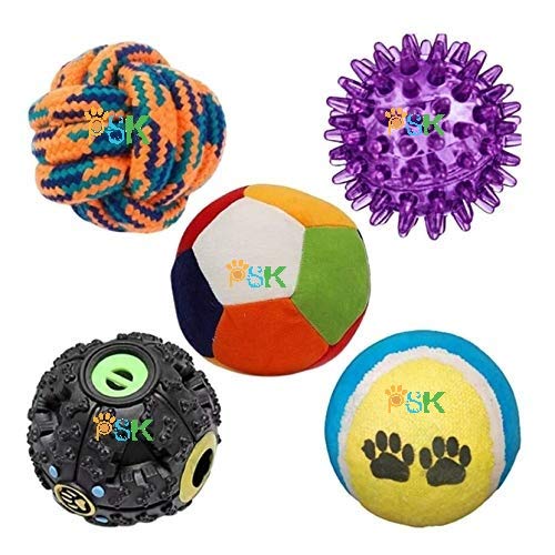 PSK PET MART Puppy Ball 5 in 1 Combo - Rattle Ball | Tennis Ball | Squeaky LED Ball | Giggle Queak Treat Ball | Cotton Ball - for Small Dogs Medium Dogs & Puppies (B08WHF3NFX) Amazon Price History, Amazon Price Tracker