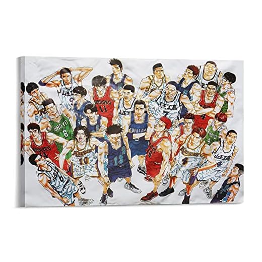 Slamdunk Basketball Anime All High School Teams spelare dekorationer affisch dekorativ målning kanvas väggkonst vardagsrum affischer sovrumsmålning 30 x 45 cm (12 x 18 tum)