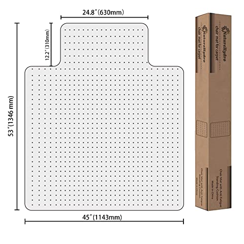 Naturehydro Chair Mat for Low Pile Carpeted Floors - 53" x 45" x 0.09" Clear Plastic Chair Mat Under Desk, Easy Glide Rolling Floor Protector, BPA and Phthalates Free (with Lip) by Naturehydro - Image 6