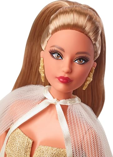 Muñeca Barbie Signature Holiday 2023 pelo castaño claro miniatura 2