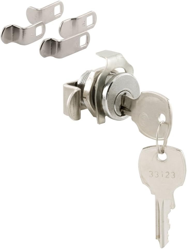 Prime-Line S 4573 Mailbox Lock – Replacement, Multipurpose Mailbox Lock for Several Brands – NA-14 Keyway, Opens Counter-Clockwise with 90º Rotation, Nickel Finish (1 Set)