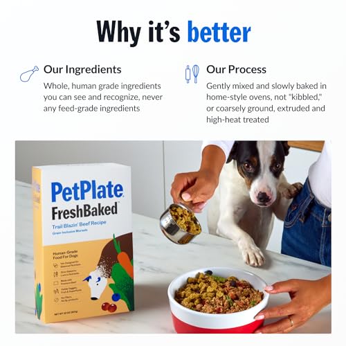 PetPlate FreshBaked Dry Canine Meals Grain-Inclusive | Human Grade Canine Kibble | Vet Designed and Formulated with Prebiotics and Postbiotics | No Fillers or by-Merchandise | 2lbs (Beef) PetPlate FreshBaked Dry Canine Meals Grain-Inclusive | Human Grade Canine Kibble | Vet Designed and Formulated with Prebiotics and Postbiotics | No Fillers or by-Merchandise | 2lbs (Beef)