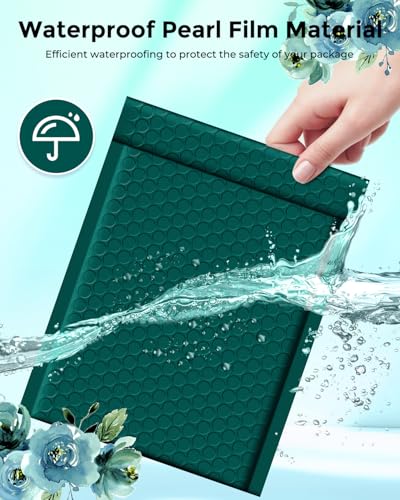 Image of Metronic Bubble Mailers 6x10 Inch 100 Pack Forest Green Padded Envelopes | Usable Size 6x9 inch Self-Sealing Mailing Envelopes for Gift Packaging, Shipping, Mailing, Small Business Bulk Shipping Supplies