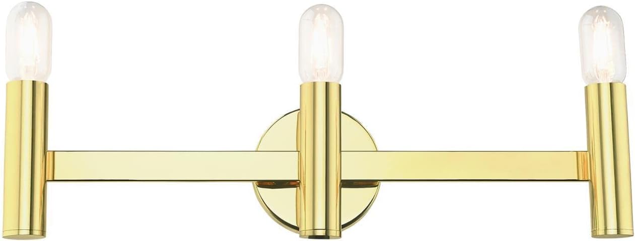Livex Lighting Copenhagen 3 Light Vanity Polished Brass Finish