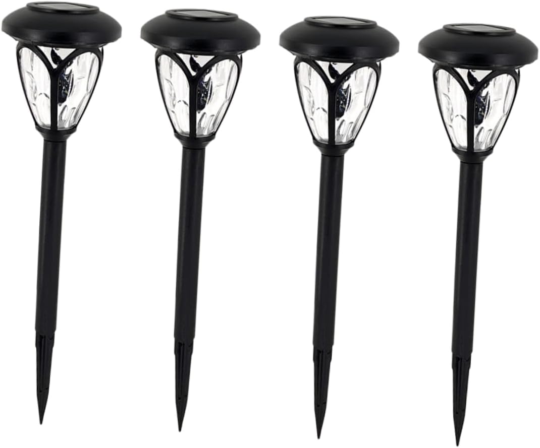 Toddmomy 4pcs Solar Ground Lamp Stake Lights Outdoor Lawn Light LED Solar Garden Light Garden Lights Garden Solar Lights Solar Lights Outdoor Solar Powered Pathway Lights Abs Black