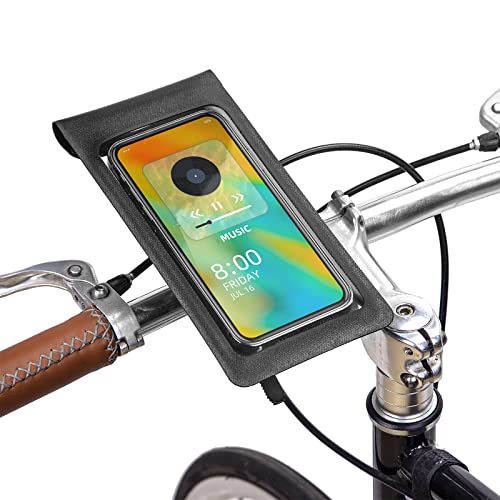 Support de téléphone portable pour guidon de moto - Étanche - Rotation à 360 degrés - Avec film en TPU pour écran tactile - Pour smartphones de 4,5 à 6,8 pouces Cover