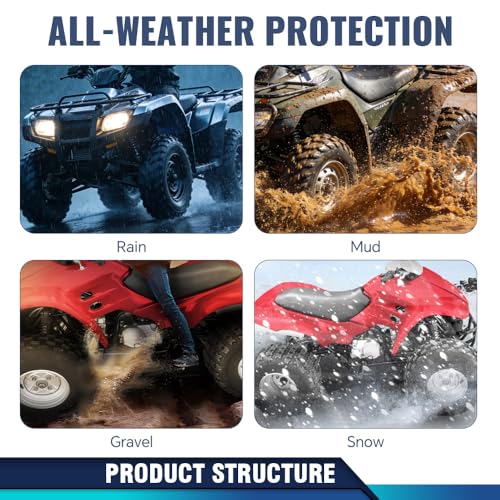 Image of PIT66 Mud Guard Splash Flap Kit Fit Honda TRX300 FourTrax FW 1996-2000 | Mud Guard Splash Flap Kit Replacement Fit Honda TRX300 TRX 300FW FourTrax 1996-2000, Protects ATV Fenders from Mud & Debris
