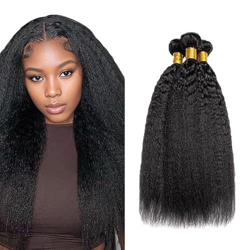 Bundle Yaki Straight cheveux humains brésiliens sans perte de matière