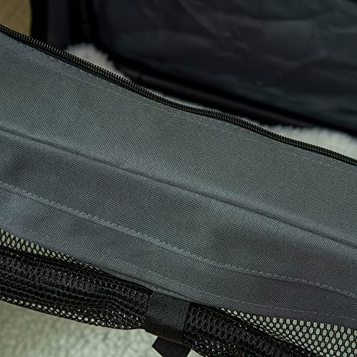 PawHut 60cm Pet Carrier, Cat Carrier, Cat Bag, Pet travel Bag w/ Cushion, Carry Bag, for Cats and Miniature Dogs - Grey - Image 9