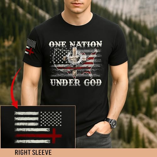 One Nation Under God T Shirt, Christian Shirts for Men, Cross Shirt, Mens Christian T Shirts, Religious Tee3