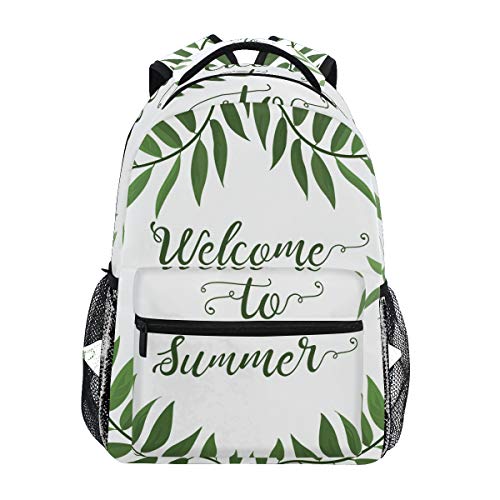 Mochila Escolar de Hojas Tropicales de Verano para niños niñas Bolsa de Viaje Bookbag