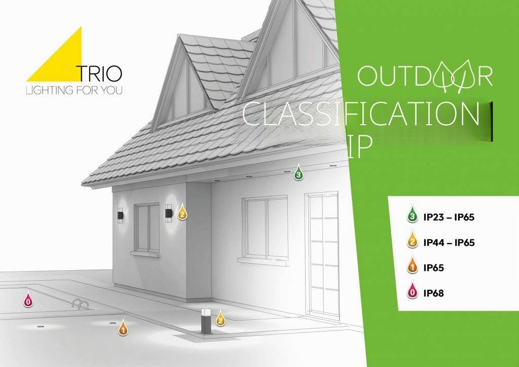 Trio Leuchten Piave 676960142 Plafonnier extérieur LED en plastique anthracite avec détecteur de mouvement LED 12 W