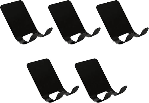 Coufce Soporte adhesivo negro ganchos de afeitadora de acero inoxidable para ducha colgador de afeitadora impermeable en la pared gancho de utilidad