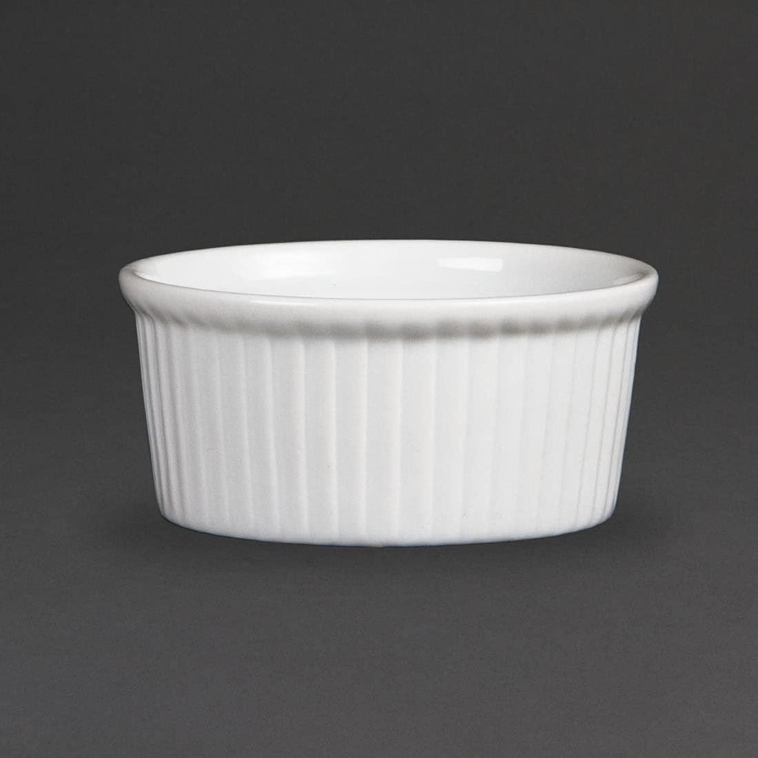 Ramekin 85mm (3.35") diameter. Box quantity 12.