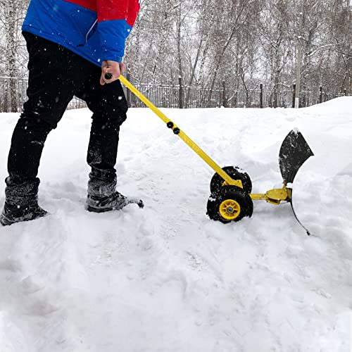 Volowoo HUMAN-POWERED SNOW PLOW Snow Shovel With T-Handle, Heavy Duty Snow Plow Shovel With 29.13 Inch Wide Blade, Built-In Wheels & Adjustable Handle thumb #7