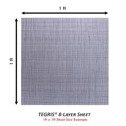 Image of TEGRIS Thermoplastic Composite Sheet - (12 x 12 in.) - (Silver /Gray) - (8 Layer /.040) - Impact Resistant Material for Holster Making, DIY Gear, & Hobby - (USA Made)