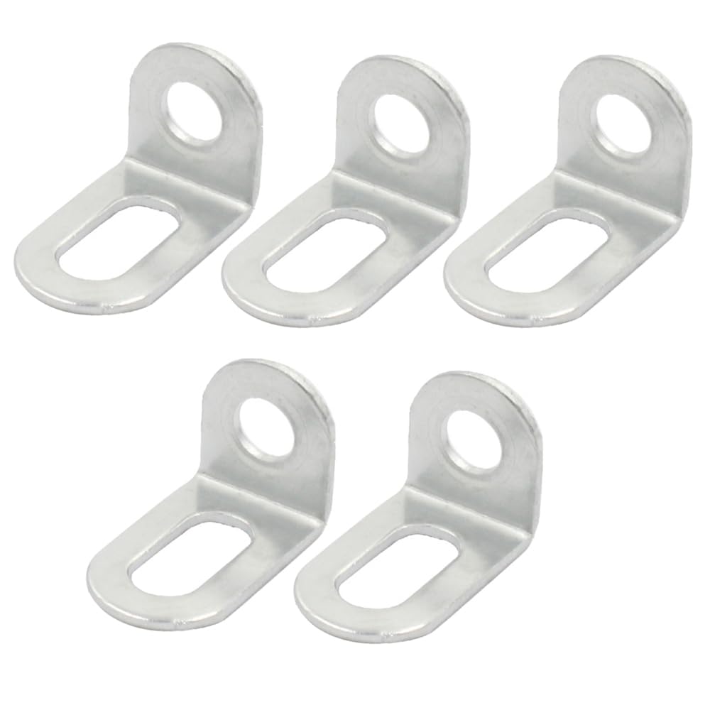5PCS Metal Bracket Plate, Stainless Steel L Shaped 90 Degree Right Angle Brackets for Wood Furniture Cabinet Chair Table (White)