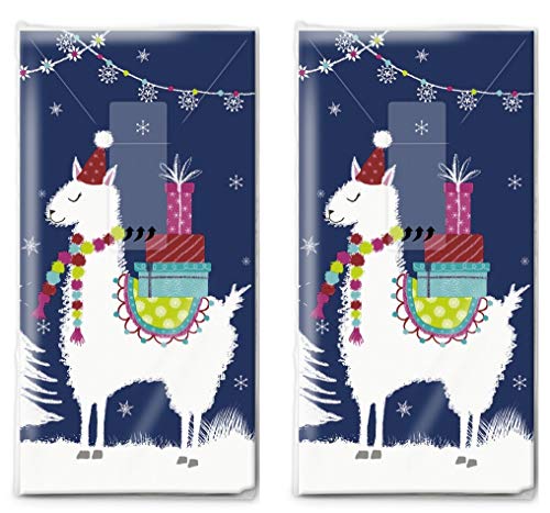 Lot de 20 mouchoirs (2 x 10) lama avec cadeaux de Noël en complément pour Noël Cover