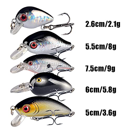 Lingyue Bass Fishing Lures Kit Set Topwater Hard Baits Minnow Crankbait Pencil Vib Swimbait For Bass Pike Fit Saltwater And Freshwater (50Pcs Gary) #TOP7
