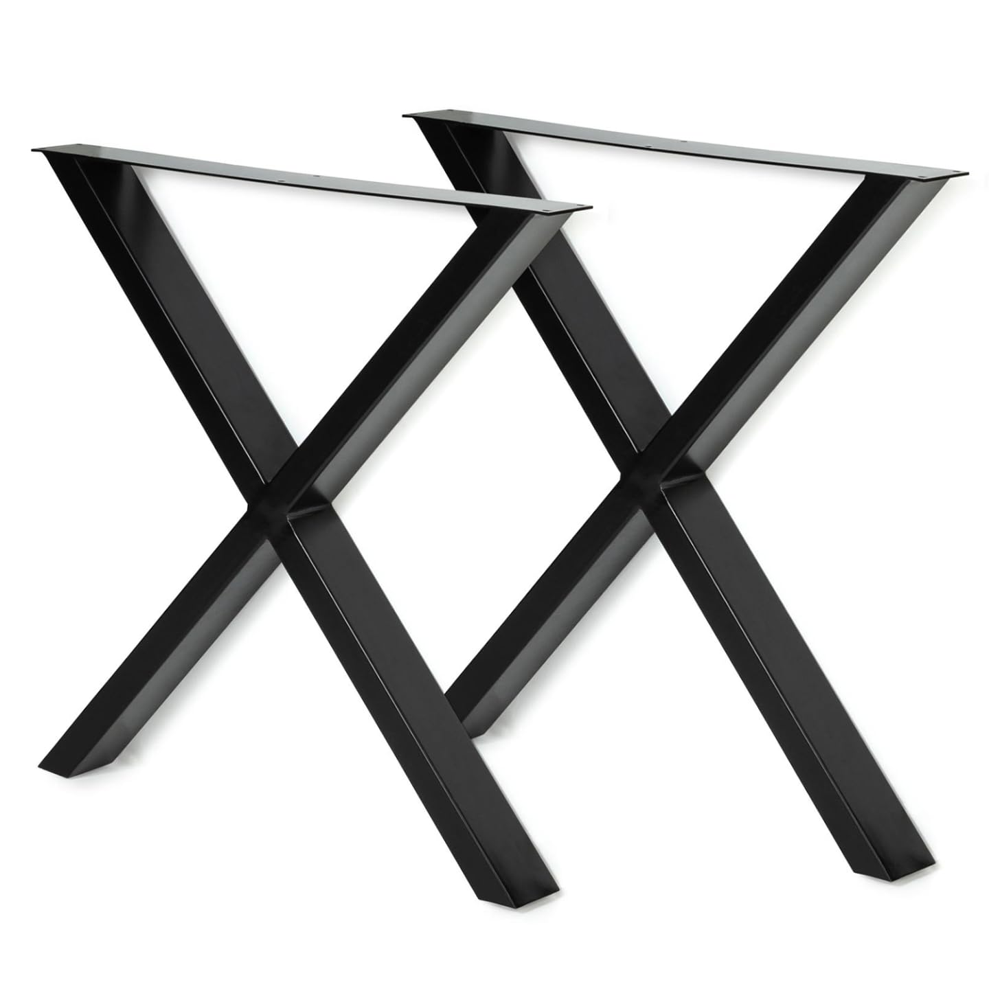 IDMarket - Lot de 2 Pieds de Table Forme X 72x73 cm Noir Design Industriel