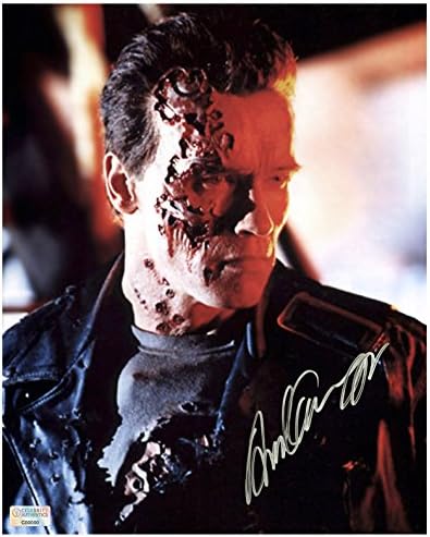 Celebrity Authentics Arnold Schwarzenegger Autographed Terminator 2: Judgement Day 8x10 Battle Damaged Photo