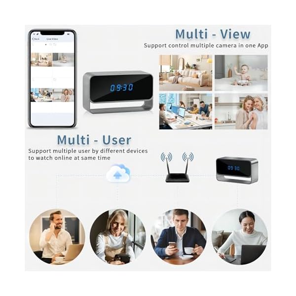 WZZHID Hidden Camera, Real 1080P HD WiFi Wireless Spy Nanny Cam with Night Vision, Remote Monitoring, Motion Detection Alert, Indoor Camera for Home Surveillance - Image 3