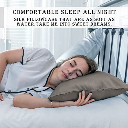 Suatien Natural Mulberry Silk Pillowcase With Hidden Zipper For Hair And Skin Standard Size 20"X 26 Inch Soft Breathable Smooth Cooling Pillow Covers For Sleeping thumb #5