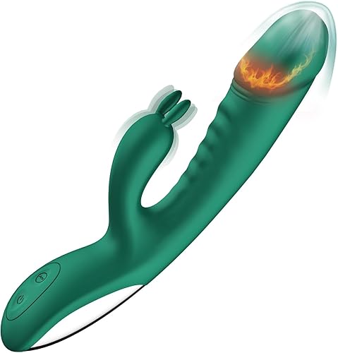Vibrador de conejo juguetes sexuales para mujeres, vibrador de clítoris con calefacción, 10 potentes estimuladores de vibración, juguetes para