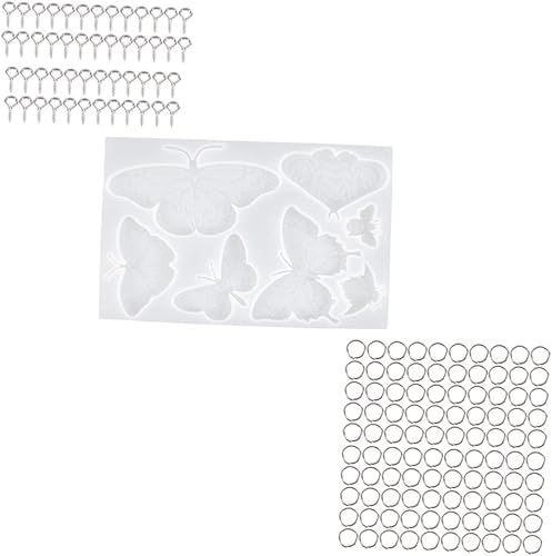 ABOOFAN Molde de silicona de mariposa para llaves, accesorios de resina, manualidades, plantilla de pasteles, mariposas, epoxi para fundición de