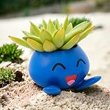 3'' Oddishh Planter Flower Pot, Cute Succulent Plant Pot with Drainage Hole for Indoor Outdoor Garden, Home Decor Cactus Pot for Gamers and Anime Fans