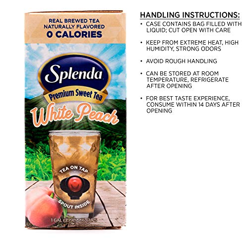 Splenda White Peach Premium Sweet Green Tea On Tap, Sweetened With Splenda ( Fluid Ounces/1 Gallon) Bag In Box Liquid, Ready To Drink, White Peach Green Tea, 128 Fl Oz #TOP5