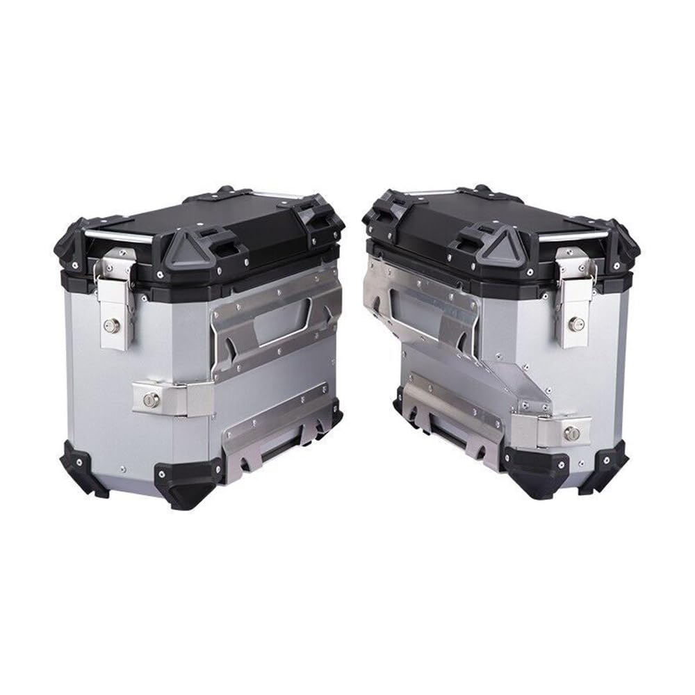 aqxreight 1 Paire 35L Boîte de Rangement Latérale de Moto Fixation Rétractable et Mécanisme d'attache de sécurité en Alliage d'aluminium à Dégagement Rapide Gauche et Droite Convient à la Plupart