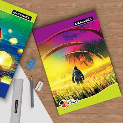 Image of Classmate A /4 Size Foolscap- Size- 29.7 x 21 cm| Single Line Ruled 172 Pages Notebook| Soft Cover Binding Smooth White Pages Pack of 6