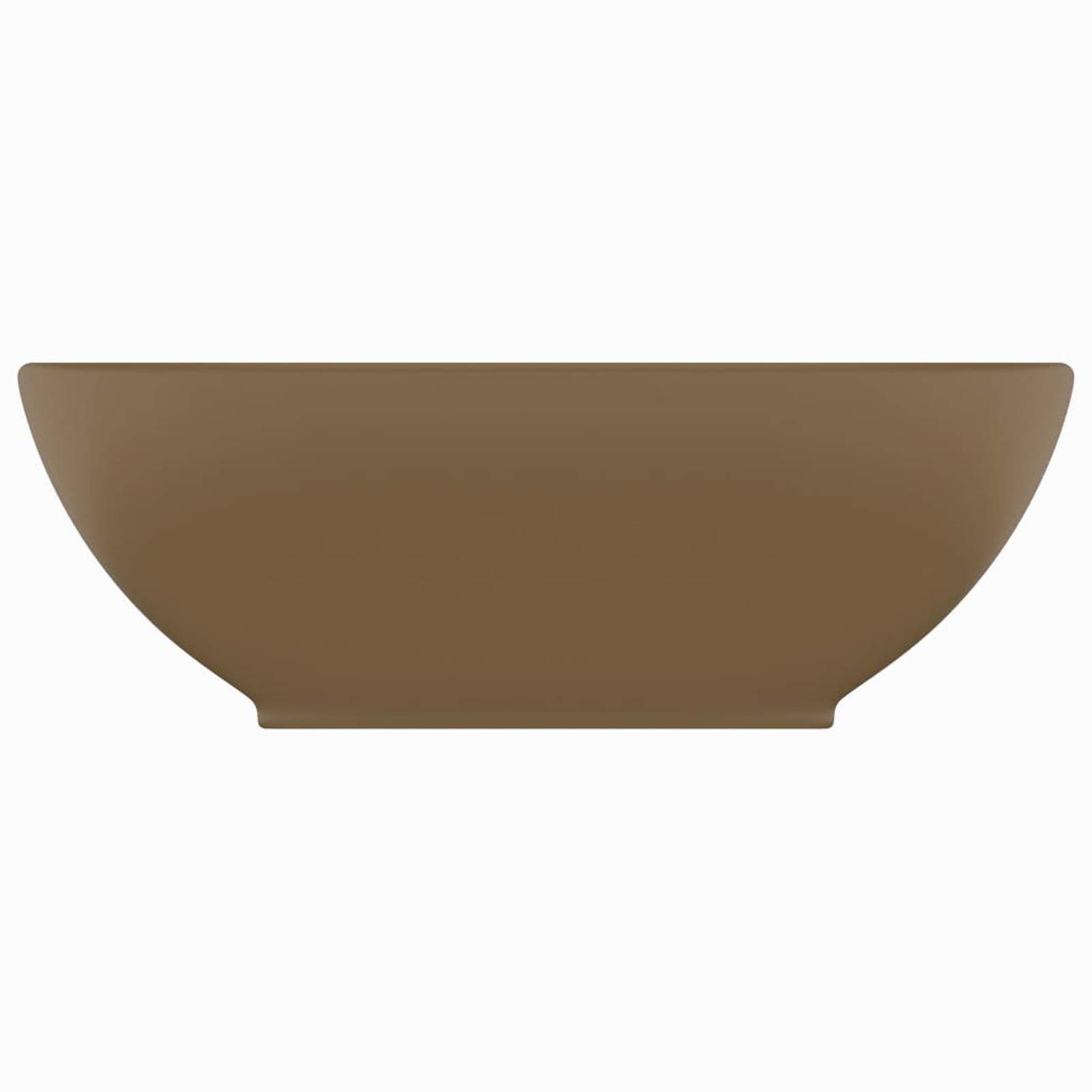 Lavabo de Lujo Ovalado cerámica Crema Mate 40x33 cm, Fregadero, Lavabo Baño, Lavamanos Baño, Lavatorio Casa De Banho, Mueble Lavabo sobre Encimera