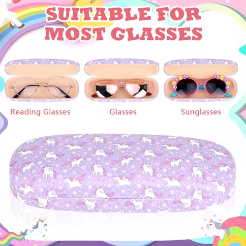 Brillenetui 2-Pack, Einhorn Meerjungfrau Brillenetui Hardcase für Mädchen mit Brillenputztuch