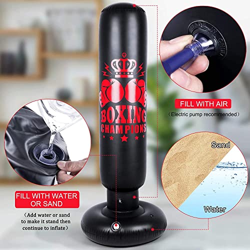 Inflatable Punching Bag for Kids and Adults, 63 inch Punching Boxing