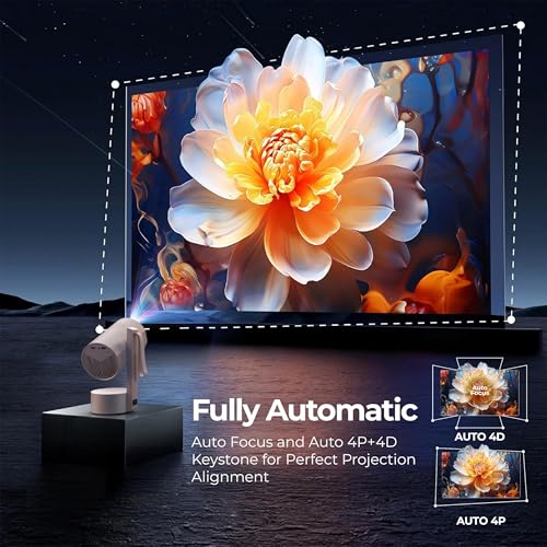 Image of E GATE Atom 4X | Android 13 Fully Automatic Projector | 1080p Native, 4K HDR-HLG | 400 ISO | Auto (Focus+Keystone) | Max Size 300 inch (762cm) | USB-HDMI (ARC+eARC+CEC) | 1GB-8GB, WiFi6 & BT EGate
