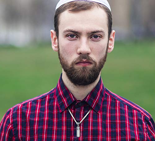 US Jewels Men's Large 925 Sterling Silver 30mm Jewish Star of David Mezuzah Pendant Necklace, 20in to 24in2