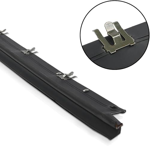 Miniatura 5 de G-PLUS Par de burletes de fieltro para ventana con cinturón de remaches exterior compatible con Chevy Corvette C4 (cupé y convertible) 1984-1996