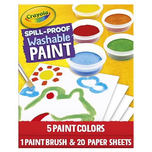 Crayola Spill Proof Paint Set, Washable Paint for Kids, Ages 3, 4, 5, 6