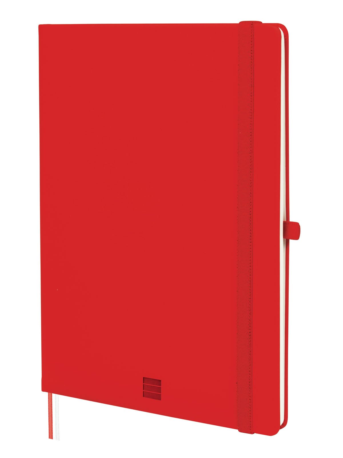 Finocam โ Nexo Notebook Hard Cover Plain Red | Large Notebook with Micro-Perforated Pages | Pocket and Pen Holder | 72 Pages, Ideal for Writing and Drawing