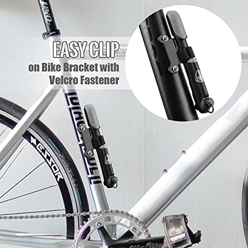 Diyife Bike Pump with Pressure Gauge, [120 PSI] [17 in 1] Mini Bicycle Pump for All Bikes, Ball Pump with Needle, Glueless Patch Kit, Cycle Valve Caps and Frame Mount, Fit Presta and Schrader Valve