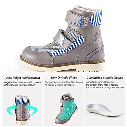 princepard Kids orthopedic shoes, High-top Corrective Shoes for Toddlers with Arch and Ankle Support, Suitable for X/O Legs and Flat Feet3
