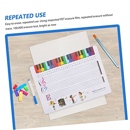 Supvox 1 Set Staff Whiteboard Magnetic Wall Strip Piano Key Board Portable Whiteboard Dry Erase Music Notation Board Musical Note Lapboard Reusable Staff Board Cardboard Stave Stickers #TOP5