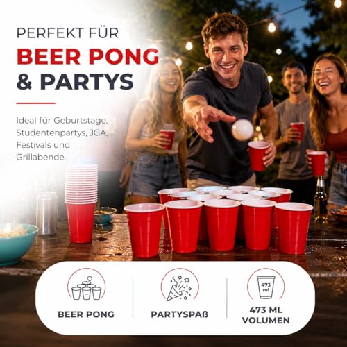 Gobelets à bière pong réutilisables pour camping festivals et soirées entre amis
